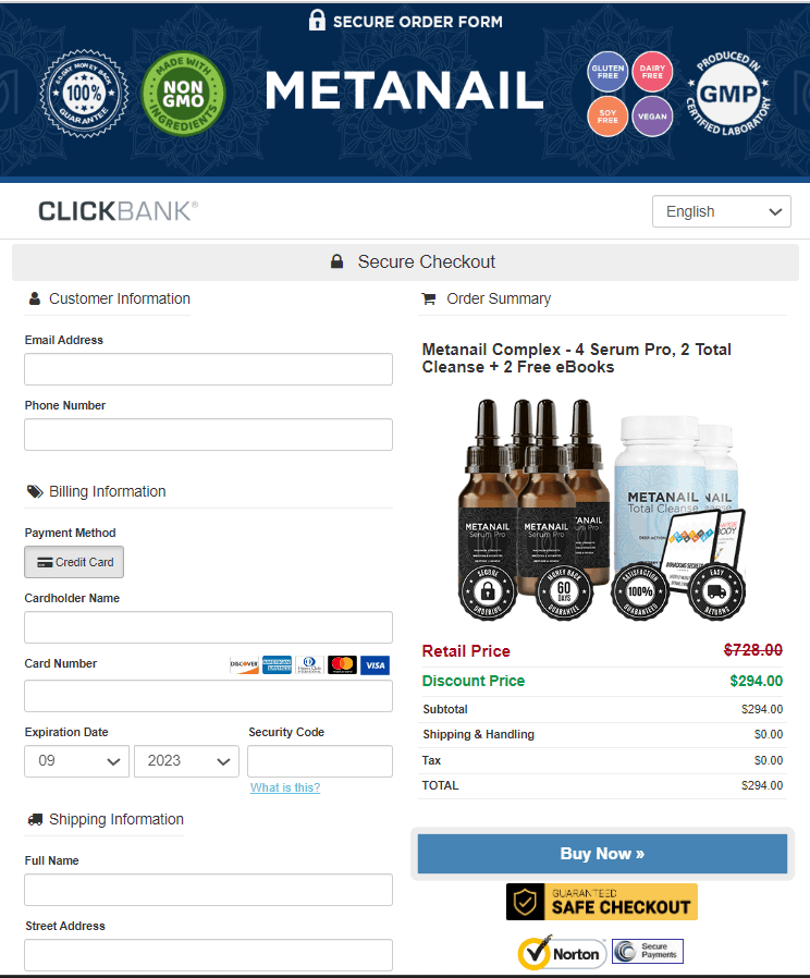 MetaNail Complex- Checkout Page